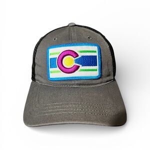 Men's Gray Cap with Colorful Patch